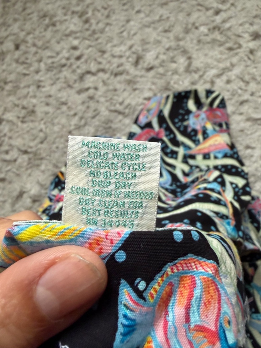 Reyn Spooner Black Maxi Dress with Multicolor Fish Print - Picture 5 of 7